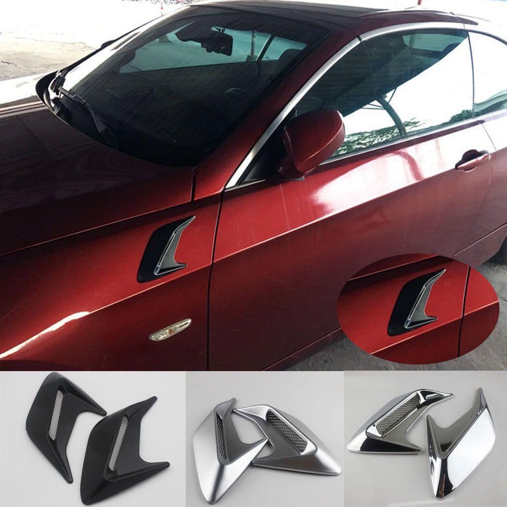 Wonder 1pasang Stiker Mobil Kap Auto Shark Gill Air Inlet