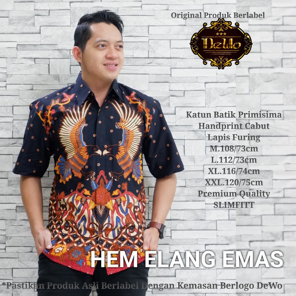 ELANG EMAS / BATIK PRIA LENGAN PENDEK / by DEWO BATIK / 10.3