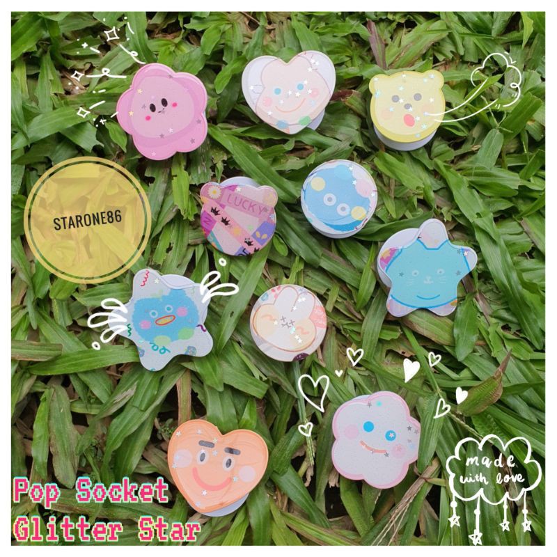 Pop Socket Glitter Star (KIRIM RANDOM)