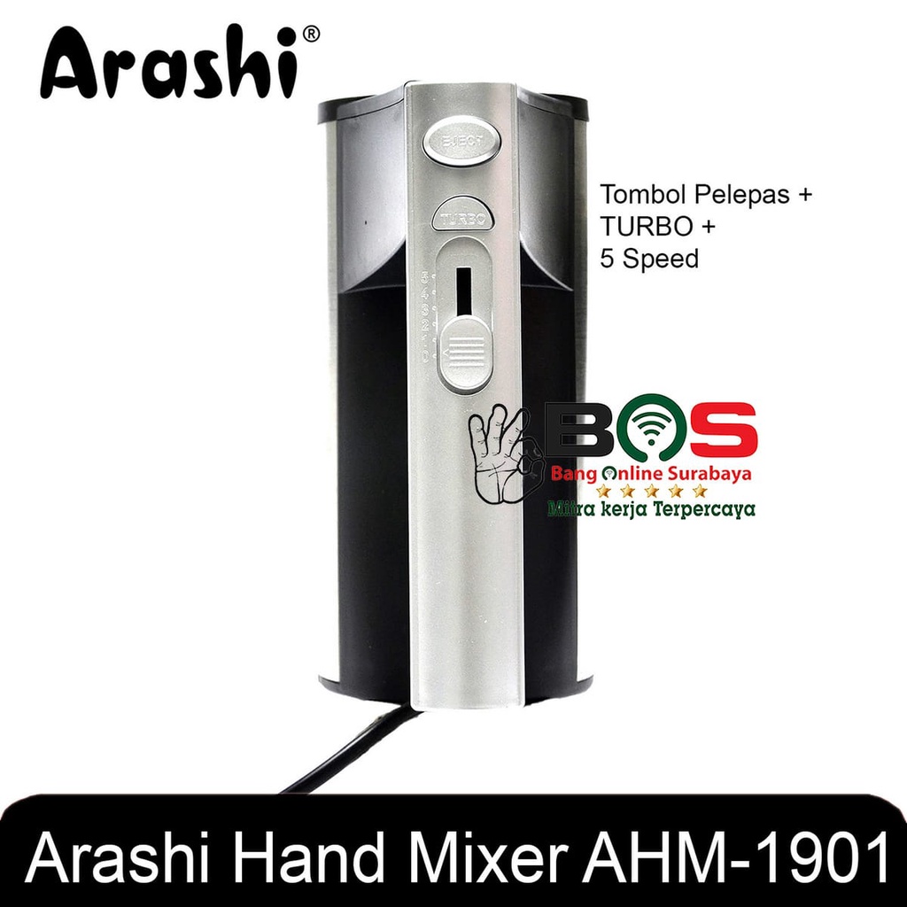 Hand Hand Mixer Arashi AHM 1901 Mixer Tangan Arashi Pengaduk Pengocok 190 WATT AHM-1901