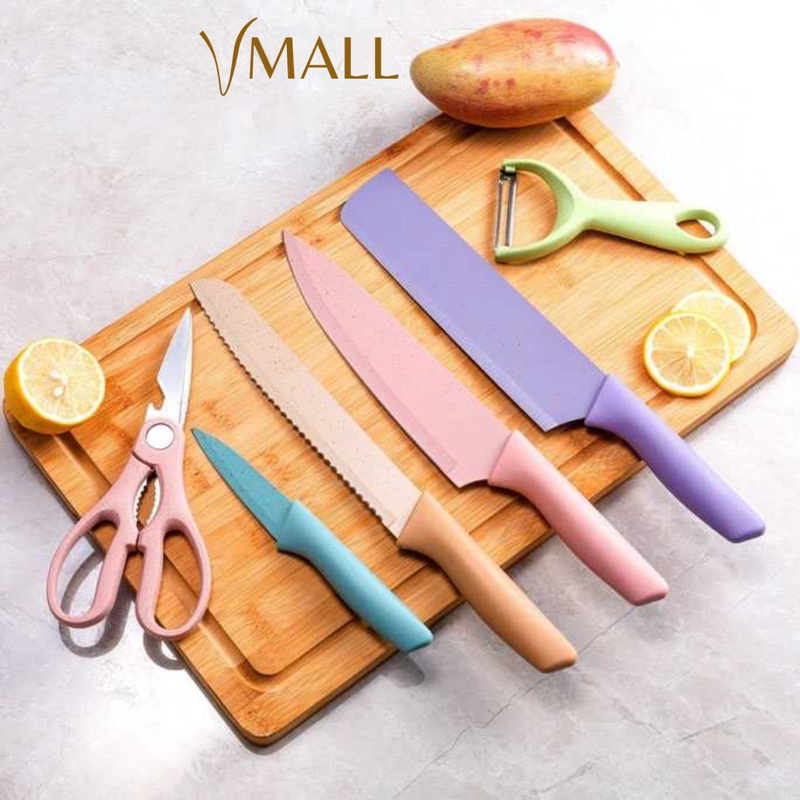 Set Pisau Dapur 6 in 1 dan Gunting