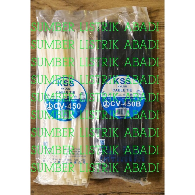 

[[COD]] Kabel Ties KSS CV 450 isi 100pcs (hitam/ putih) TERBARU Kode 809