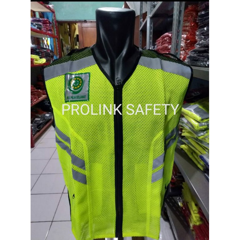 ROMPI SAFETY JARING ALLSIZE HIJAU STABILO HITAM BERLOGO SAYA PILIH SELAMAT