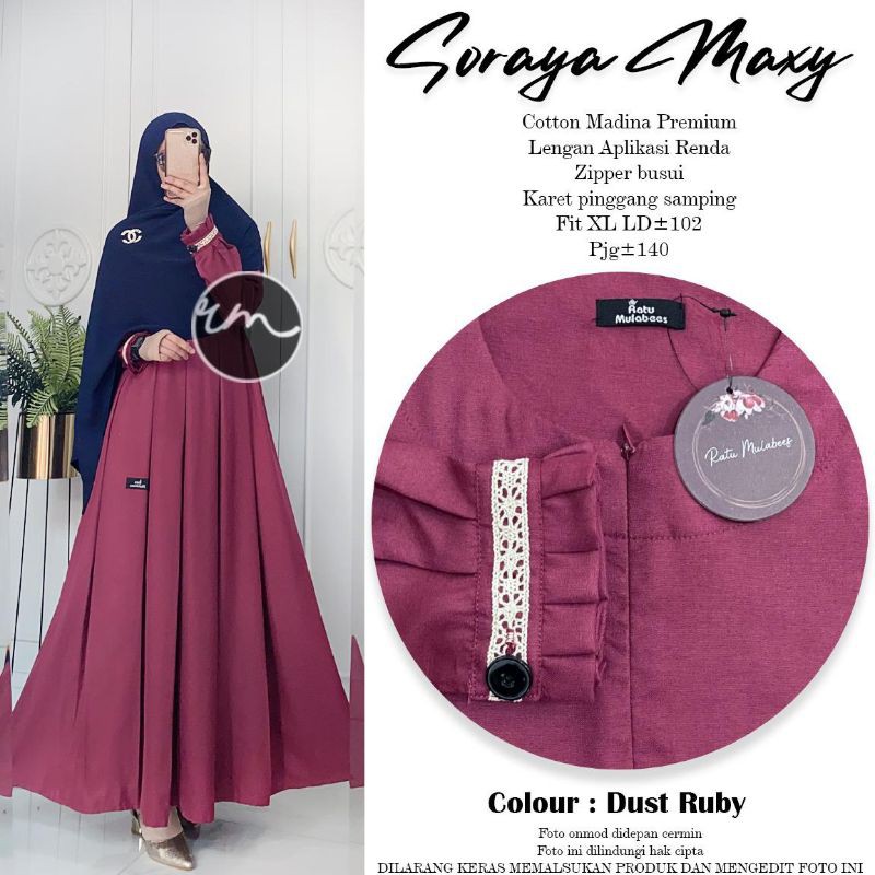 Gamis Polos Ori Ratu Mulabees Soraya Casual Maxy ready stok