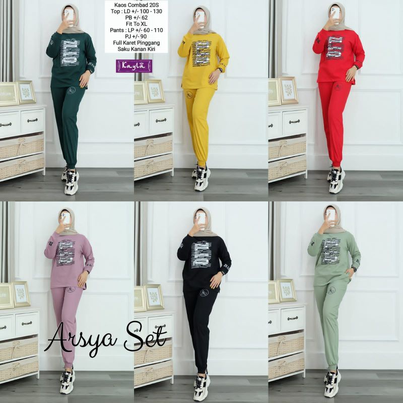 arsya set by Kayla/setelan olahraga wanita