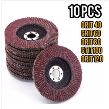 TERMURAH [10 pcs] grit 40/60/80/100/120 Mata Gerinda Amplas Susun 4 Inch FLAP DISC TEBAL mata gerinda tumpuk flap disc K55