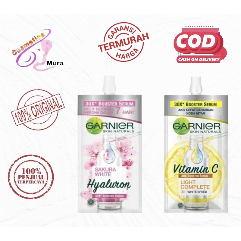 GARNIER BRIGHT COMPLETE SERUM SACHET 7 ML - SERUM WAJAH BRIGHTENING SAKURA WHITE
