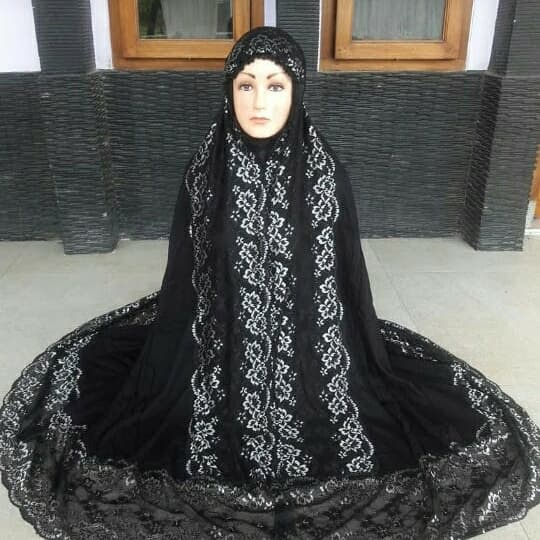 mukena dewasa katun full hitam - Hitam