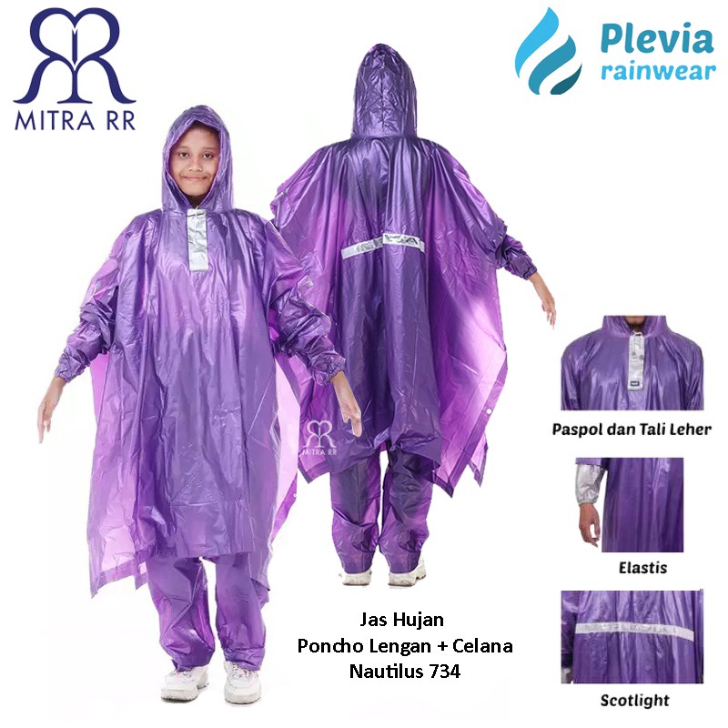 Jas Hujan Poncho Lengan Celana Plevia Nautilus 734 – Ponco Motor Unisex