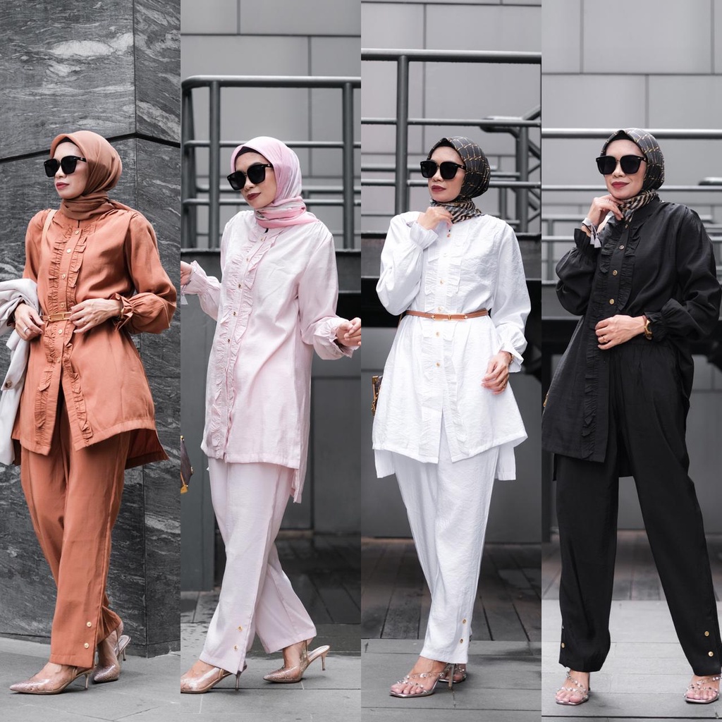 Elsa one set By.Lenia premium One Set Oneset Bestseller Terlaris Best seller Kekinian Setcel