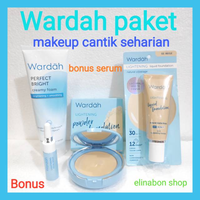 Wardah paket makeup cantik seharian bonus serum