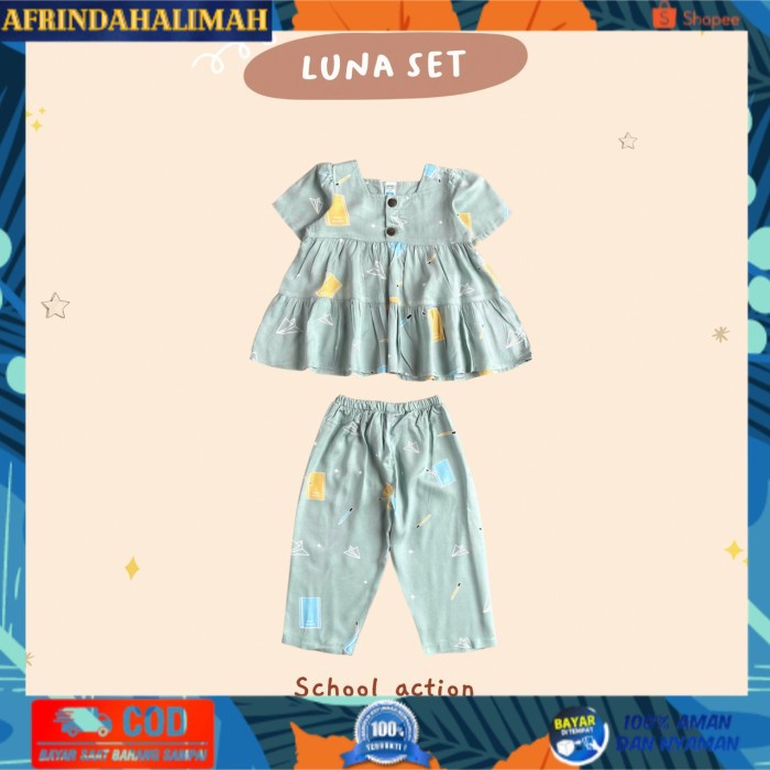 

{TERBARU} One Set Setelan Anak Perempuan Baju anak Cewek - School Action, L
