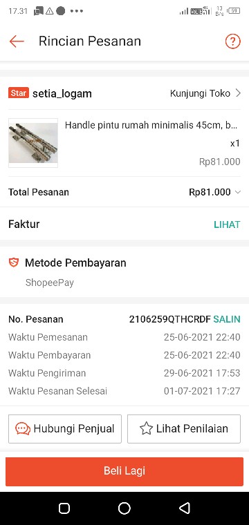 Handle Pintu Rumah Minimalis 45cm, Bahan Full Stainless Steel 304