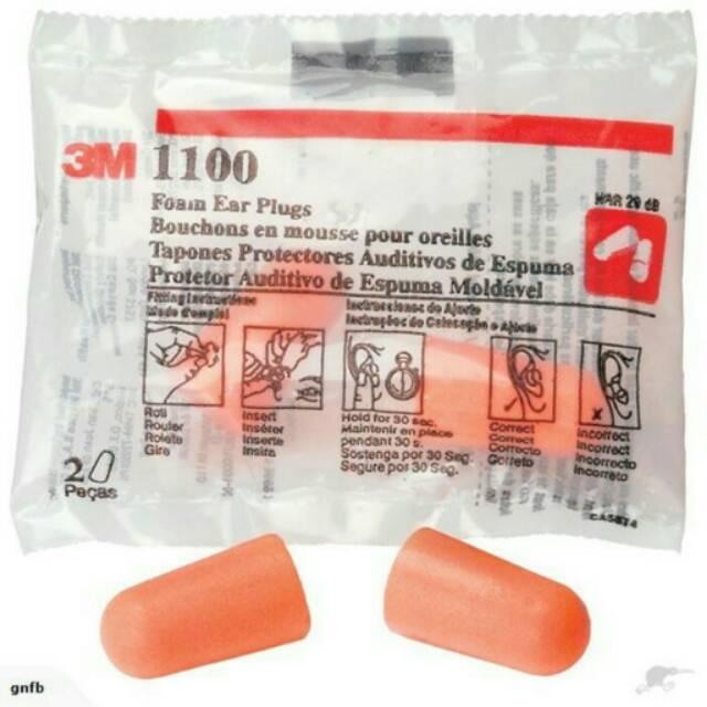 EARPLUG MERK 3M 1100 PELINDUNG TELINGA DARI SUARA BISING