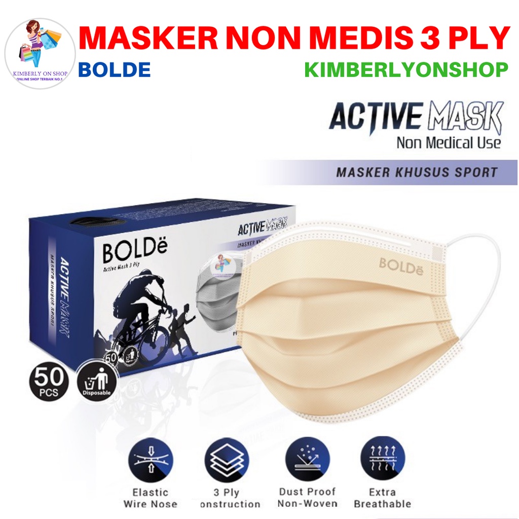 Kimberlyonshop BOLDe Active Mask / Masker 3Ply 50 Pcs