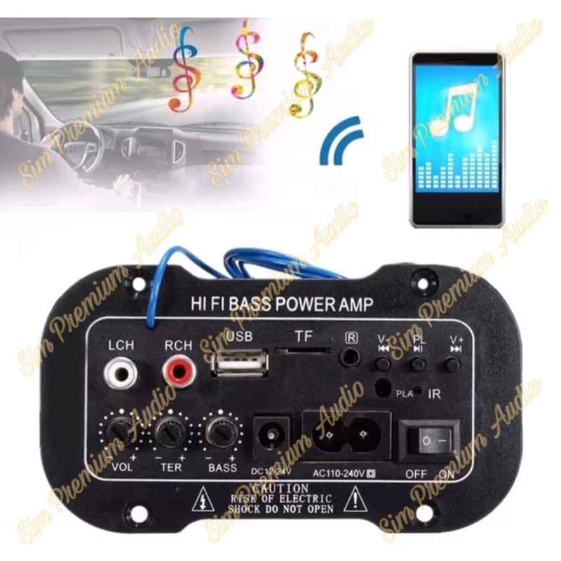 Mobil Bluetooth Amplifier mini Hi fi 13f AC or DC kit basstube Sub Power Amplifier USB