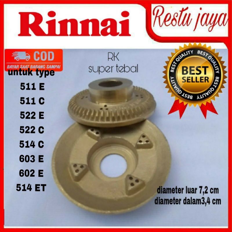 BURNER KOMPOR RINNAI KECIL TYPE Rl 511 E 522 E