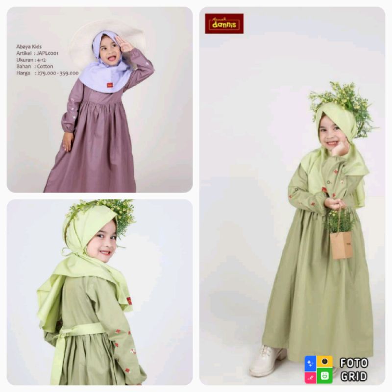 abaya anak/jubah anak dannis