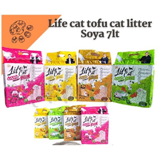 LifeCat Soya 7 LT Liter Pasir Kucing anti debu Life Cat Tofu Litter