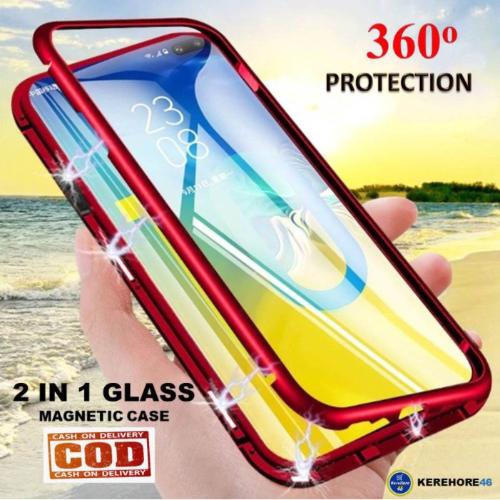 Casing Magnetic SAMSUNG A10s / A20 / A30 / A30s / A50 Single Glass Case Magnetic Premium
