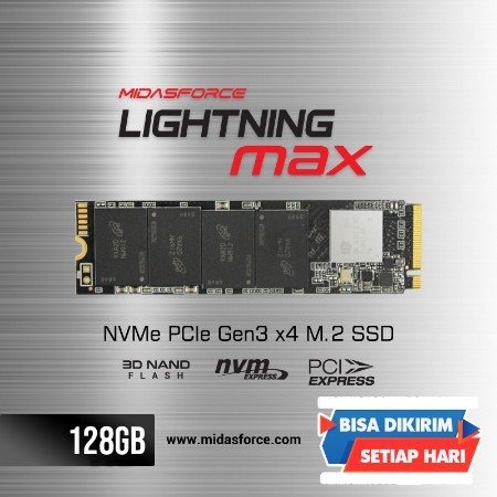 SSD NVME M.2 128GB MIDASFORCE LIGHTNING MAX SSD NVMe M.2 PCIe Gen3 x4 M2SATA NVME