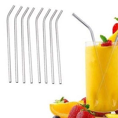 SEDOTAN STAINLESS STRAW BENGKOK DAN LURUS / PEMBERSIH SEDOTAN ANTI KARAT