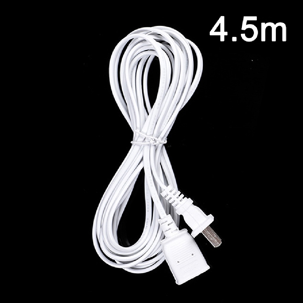 (lsingers1) Kabel Extension Power AC 4.5m Dua pin Plug US Warna Putih