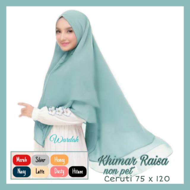 Ayafashions Jilbab Instan Ceruti Raisa Khimar Non Pet 2 layer