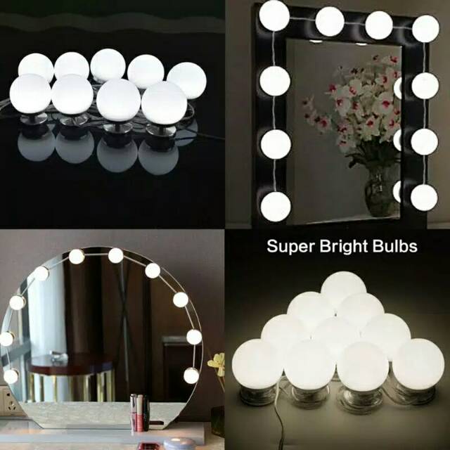 10pcs Vanity LED Lamp Make Up Lampu Meja Rias Lampu Kaca Mirror Lights