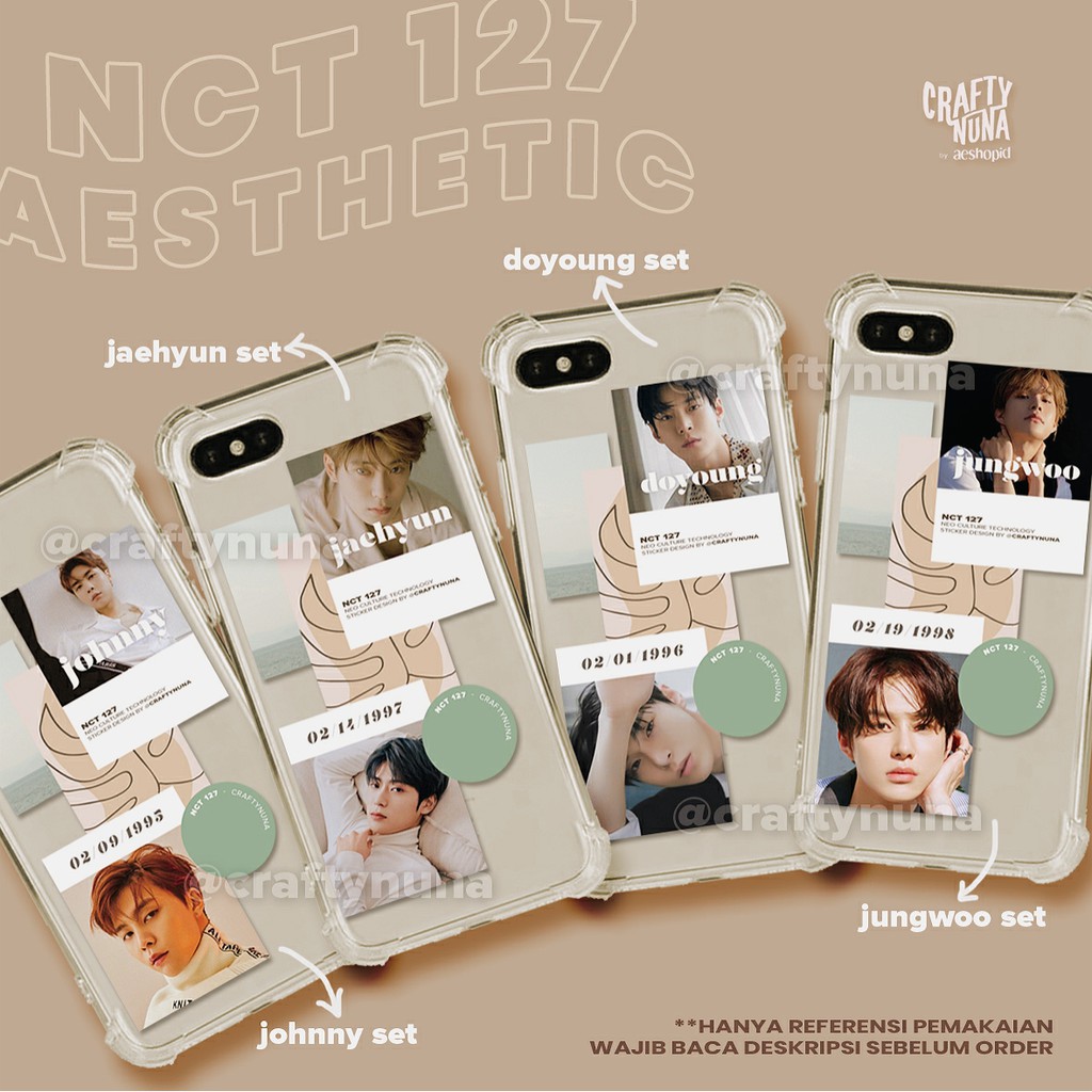 (NC-009) OT21 ✨ NCT WAYV Aesthetic Minimalist Sticker Set by Crafty Nuna stiker case hp 127 dream