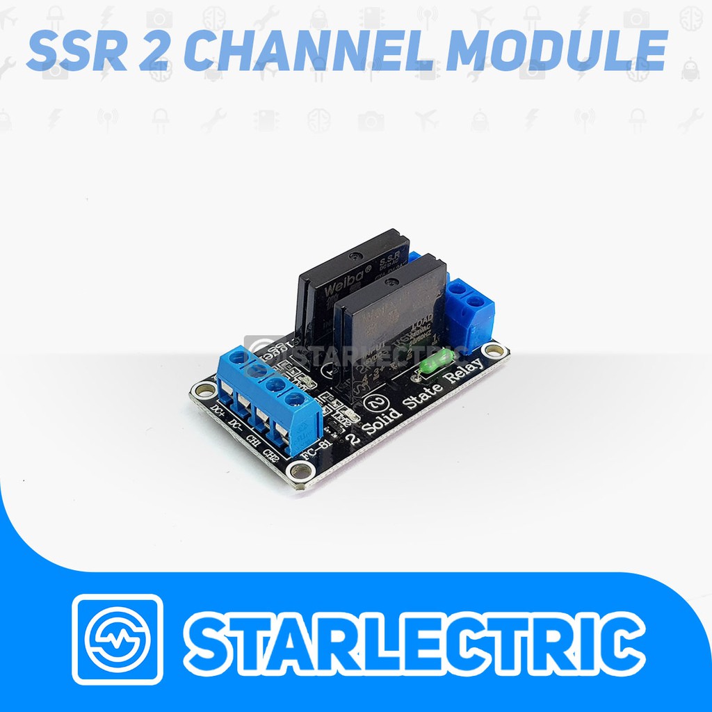 SSR Solid State Relay Module 2 Channel 5V DC for Arduino