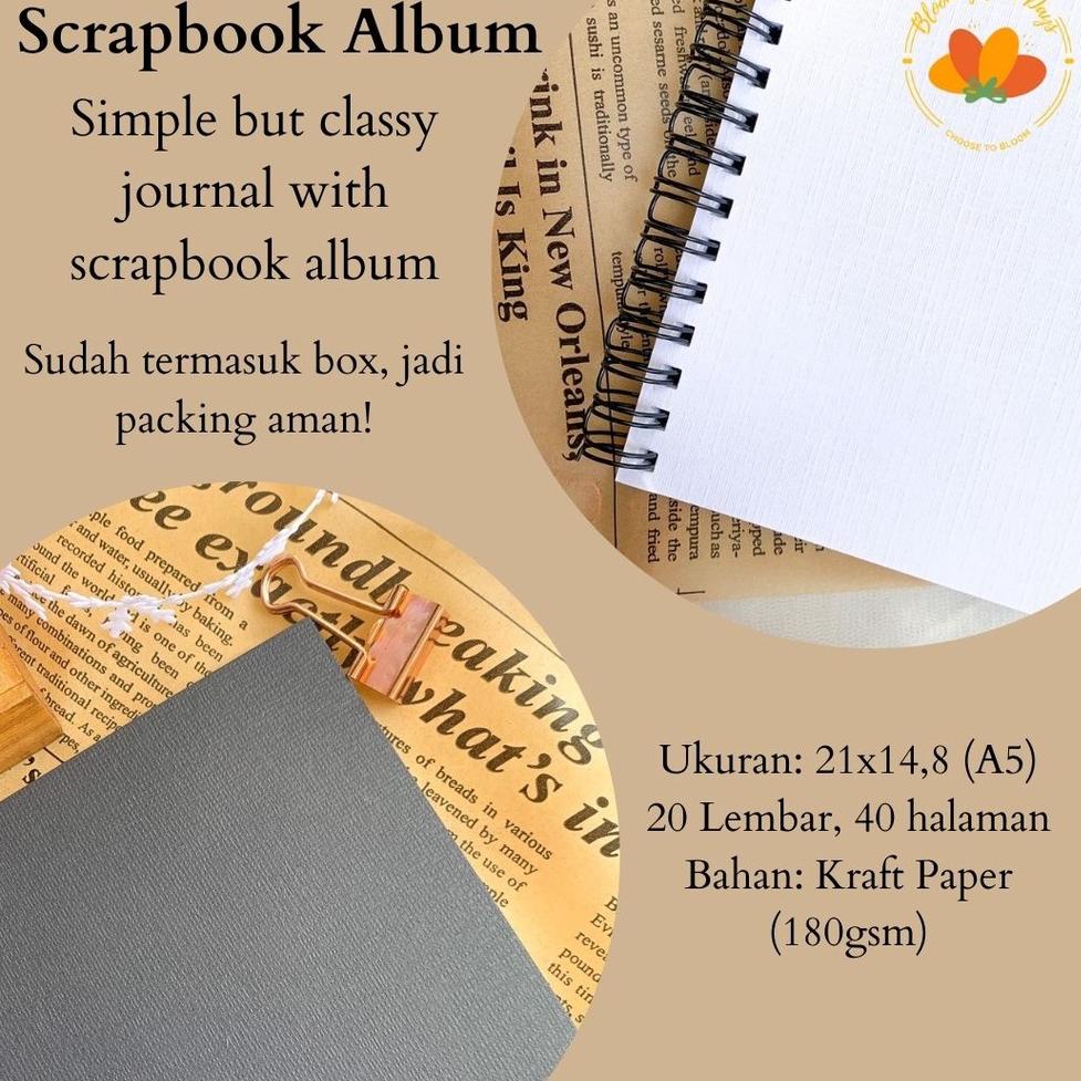 

[KiL㊓] Bloomingyourdays Scrapbook album vintage hitam putih notebook buku diary journal journaling scraobooking kado anniversary ulangtahun |Trend promo
