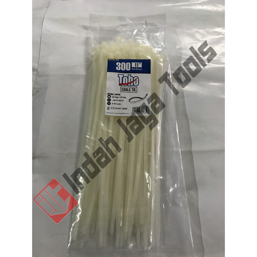 Cable Ties Ukuran 4.8 x 300 mm TOHO Putih