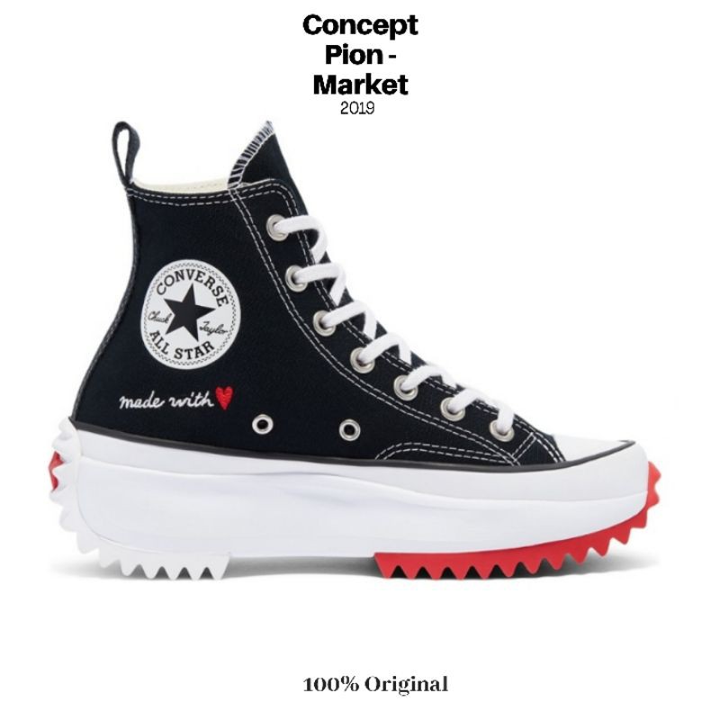 Converse Valentine's Day Run Star Hike HI Black/White/University Red