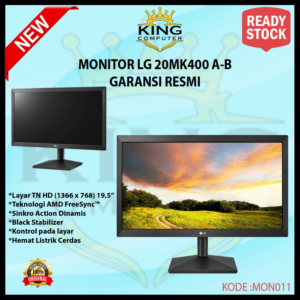 LED MONITOR LG 20 INCH 20MK400 A-B VGA GARANSI RESMI