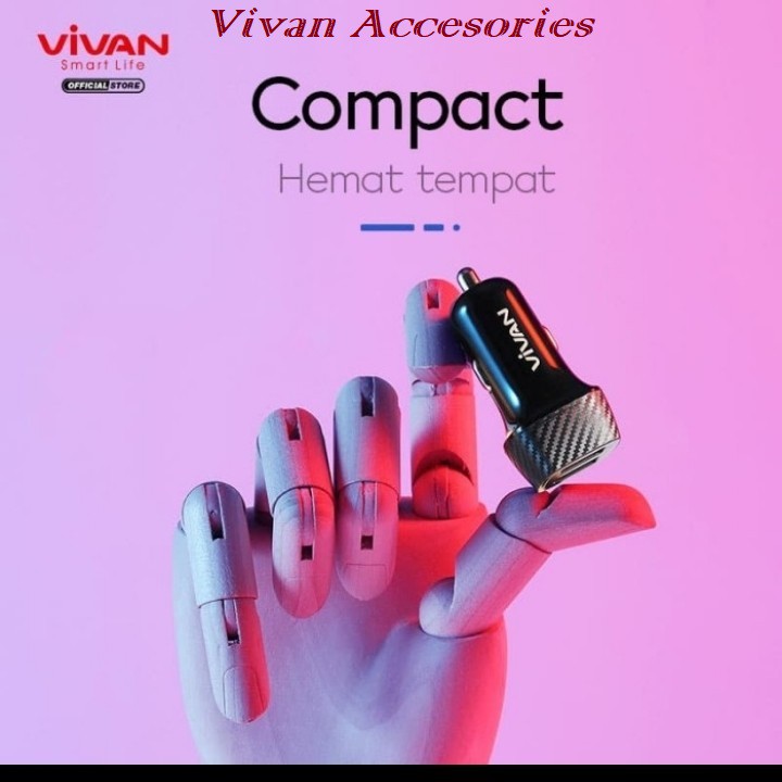 Vivan Car Charger CC02C 3.4A Dual USB Smart IC Quick Charging Original