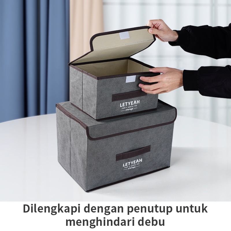 Letyeah &amp; Kaizenliving kotak penyimpanan 2 pcs organizer baju dan mainan anak box/Storage Box Organizer Kecil Dan Besar