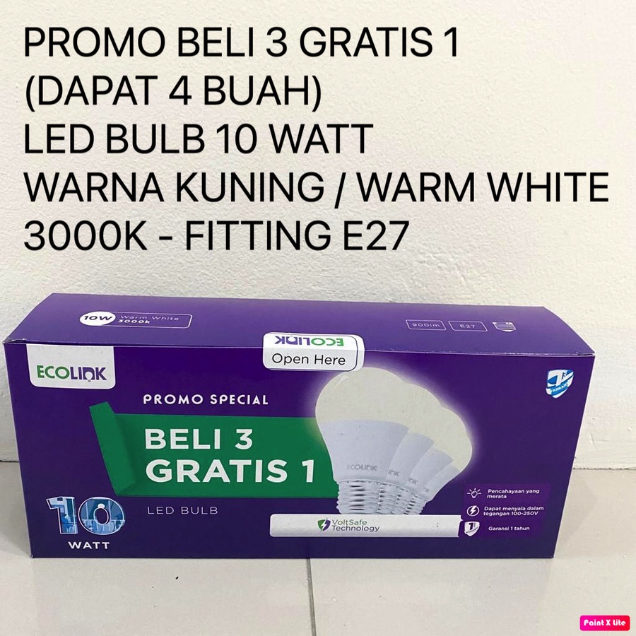 Lampu Bohlam LED Bulb 10 Watt 10Watt 10W W KUNING ECOLINK PROMO 3+1