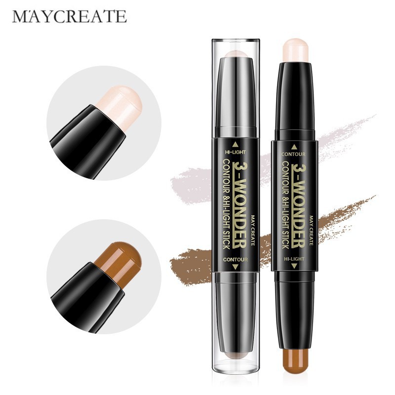 MAYCREATE Double Head Highlighter Concealer Pen Facial Contour Pencil