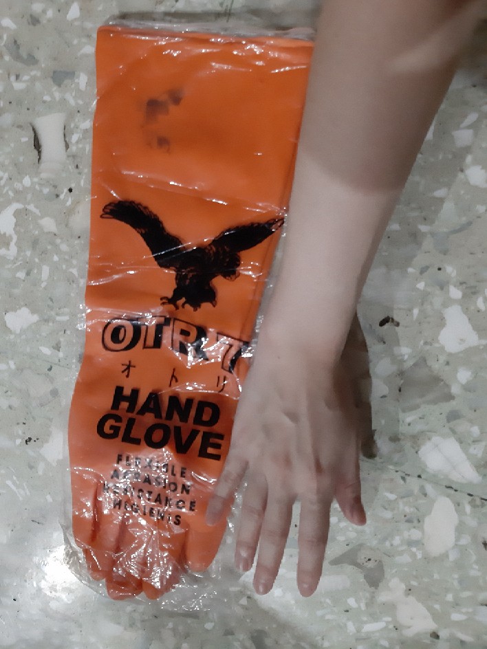 Sarung Tangan Karet Cuci Piring Latex Panjang Tahan Kimia Otory 7 Inch