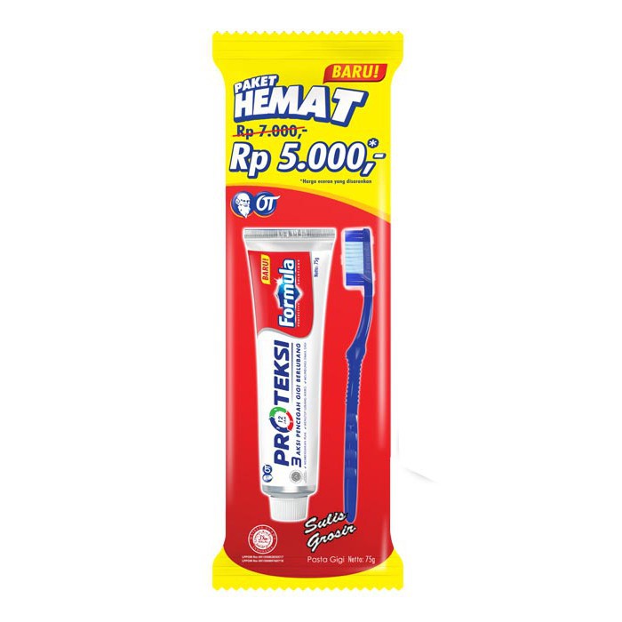 Paket Hemat SIkat Gigi + Pasta gigi Formula 75gr