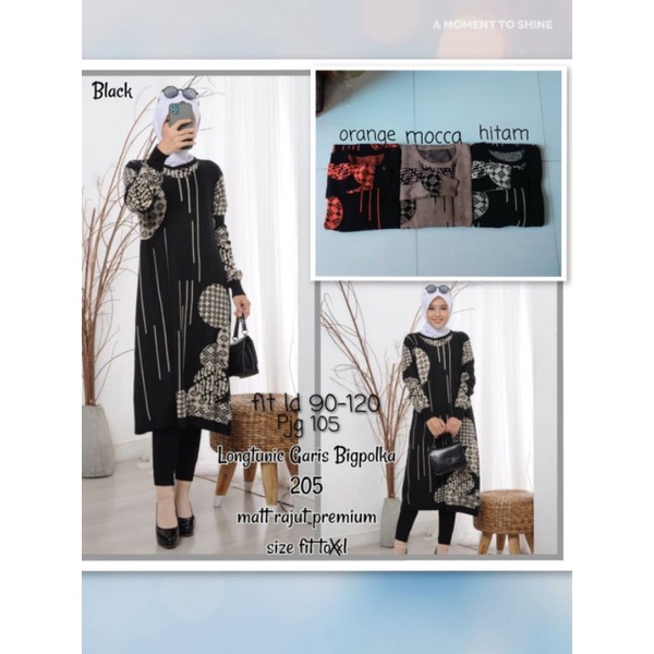 205 Long tunik garis big polka rajut tangan balon/dress rajut batik/tunik rajut really picture