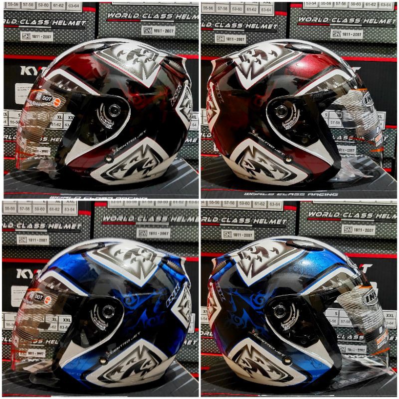 Helm Ink Centro Jet Motif #6 white Red Dan White Blue Original