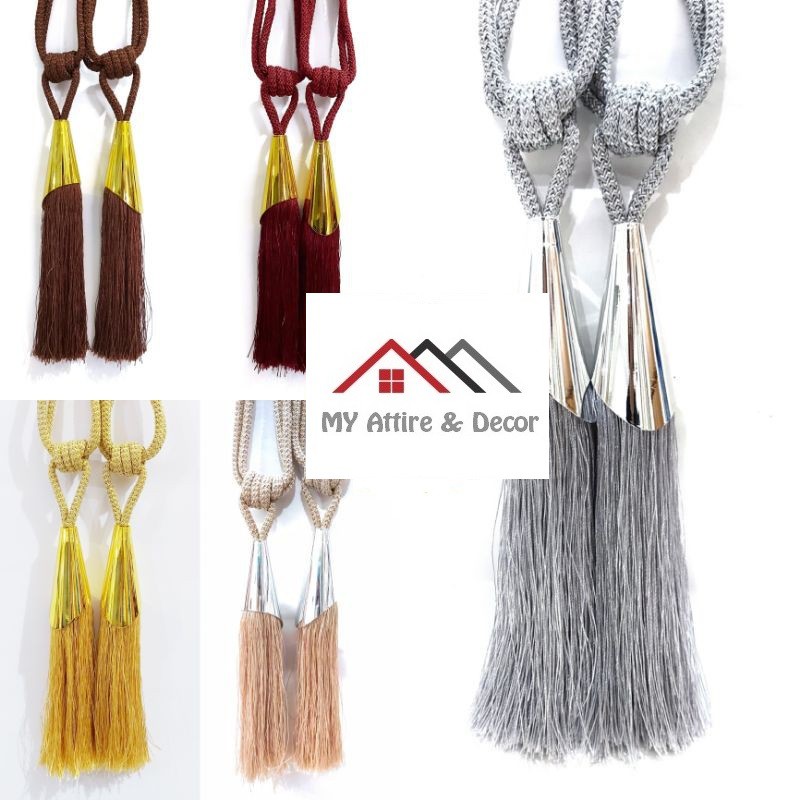 Tali Gordyn Rumbai Tassel Mewah Tali Gorden Tasel Besar Polos / Tali Gorden Magnet