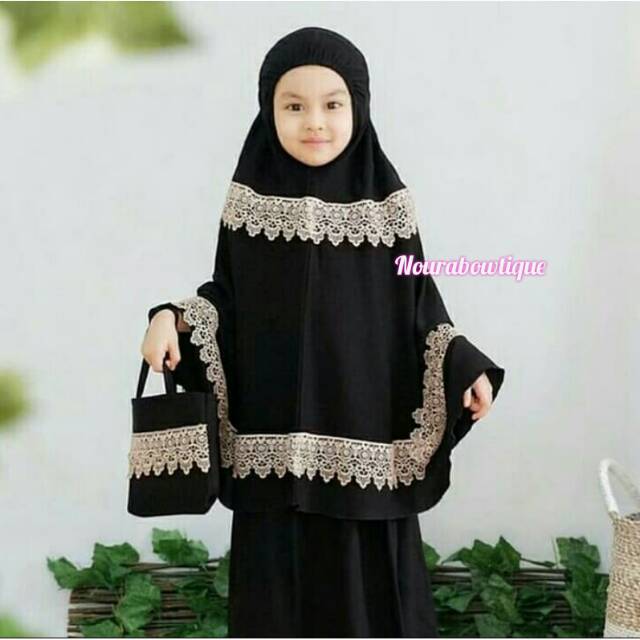 MK05 NOURABOWTIQUE ALUNA MUKENA BAYI MUKENA KHADIJAH MUKENA ANAK MUKENA DEWASA MUKENAH COUPLE MUKENA