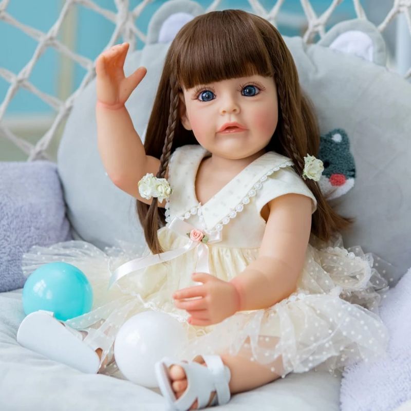 Boneka Reborn Bayi Perempuan Full Silikon Reborn 55 cm Premium