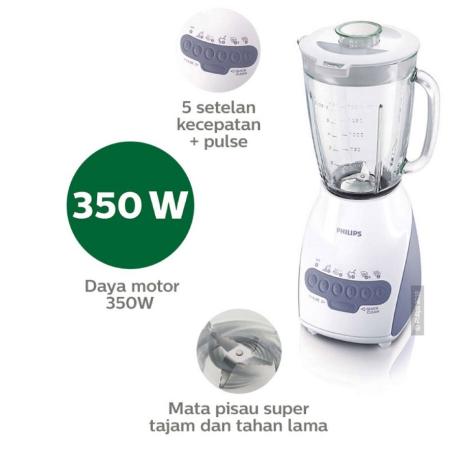 PHILIPS Blender Kaca 2 Liter 2in1 2 Tabung HR 2116