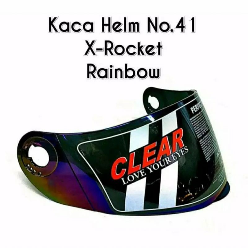 (COD) Visor helm kaca helm KYT X rocket Xroket iridium silver / Pelangi