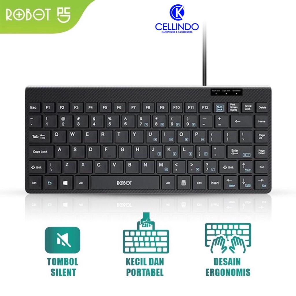 Keyboard ROBOT RK10 Mini Wired Ultra-Thin