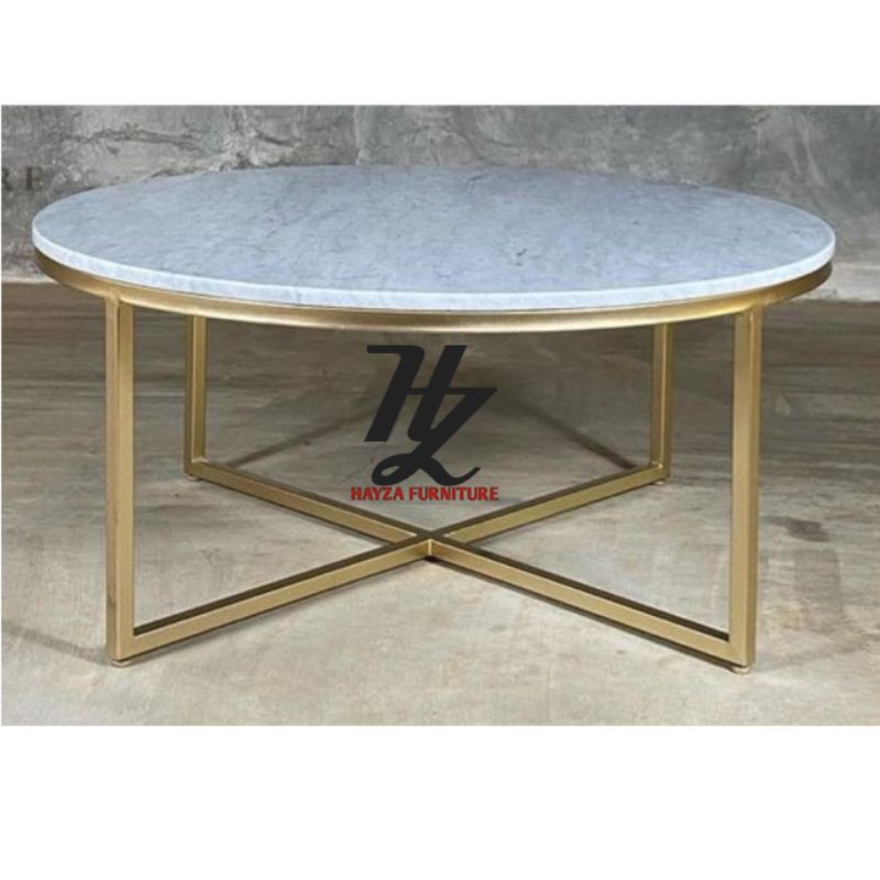meja tamu minimalis meja besi top marmer meja tamu modern besi gold